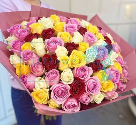 Букет роз Микс из 101 розы